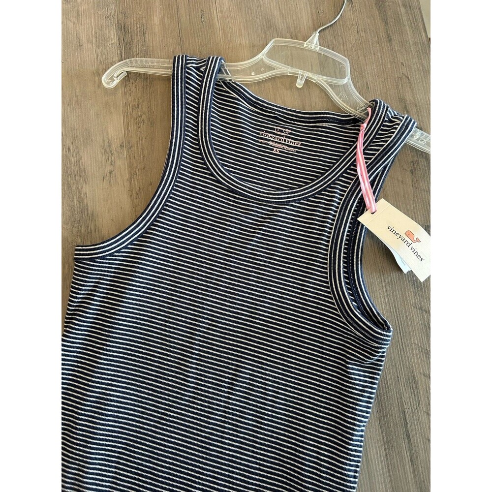 NEW! Vineyard Vines Woman's Size XS Casual Knits Striped Tank Dark Blue Stripe